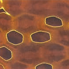 композит с бронзовой микросеткой соты, желтый